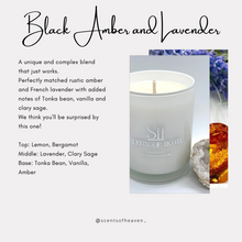 Load image into Gallery viewer, Black Amber &amp; Lavender Signature Scented Candle
