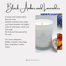 Load image into Gallery viewer, Black Amber & Lavender Signature Scented Candle