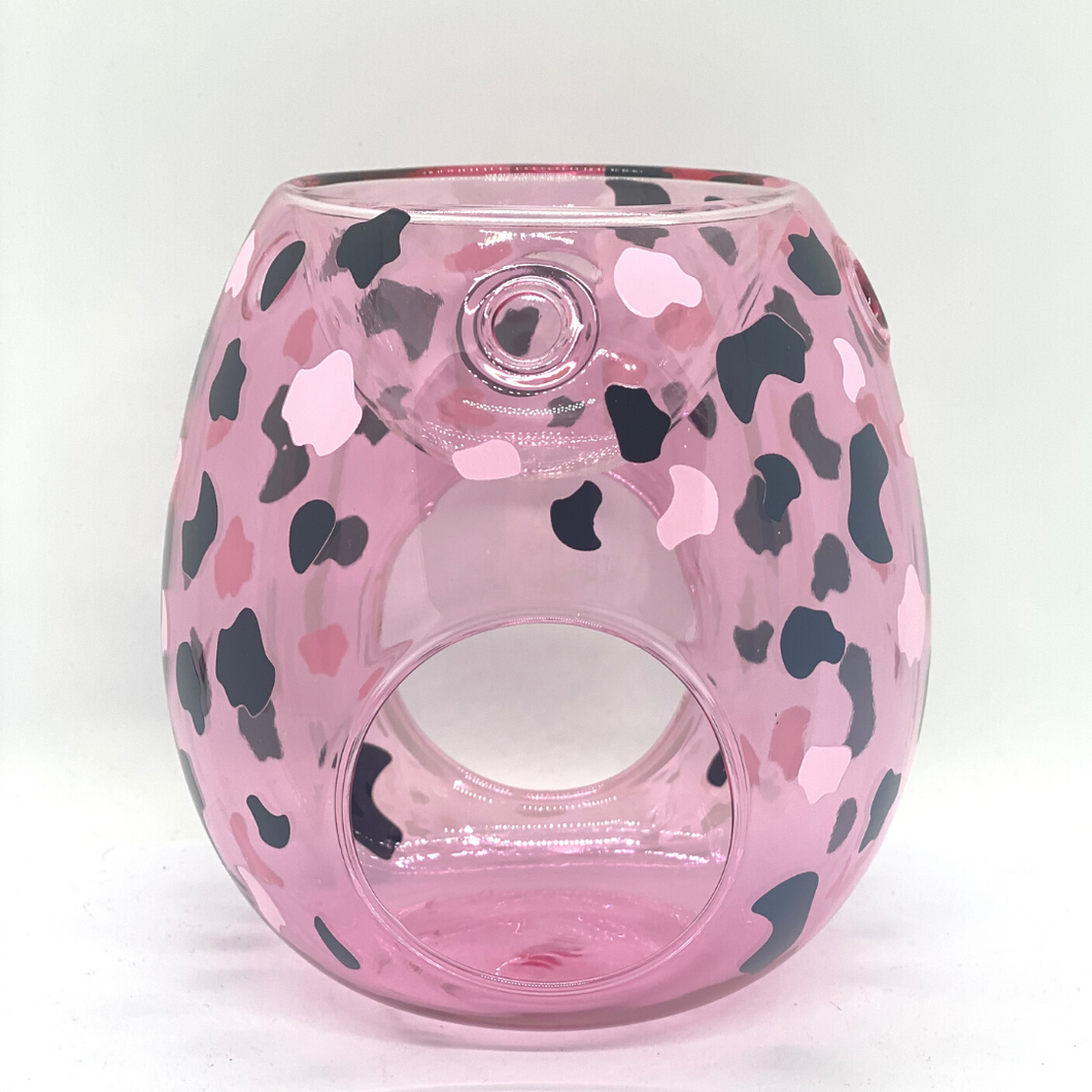 Pink Leopard Electroplated Wax Warmer