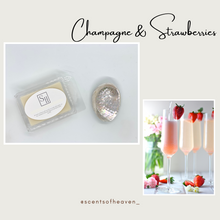 Load image into Gallery viewer, Champagne and Strawberries Wax Soy Melts
