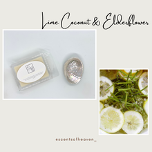 Load image into Gallery viewer, Lime, Coconut &amp; Elderflower Soy Wax Melts
