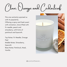 Load image into Gallery viewer, Clove, Orange &amp; Cedarleaf Scented Candles
